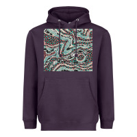 Plum pink and turquoise cowhide and leopard Heavyweight Hoodie - RanaPortraitStore