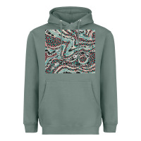 Sage pink and turquoise cowhide and leopard Heavyweight Hoodie - RanaPortraitStore