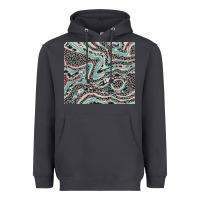 Smoke pink and turquoise cowhide and leopard Heavyweight Hoodie - RanaPortraitStore