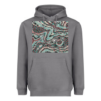 Storm pink and turquoise cowhide and leopard Heavyweight Hoodie - RanaPortraitStore
