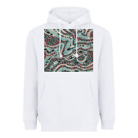 White pink and turquoise cowhide and leopard Heavyweight Hoodie - RanaPortraitStore