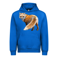 Cobalt Red Fox Urban Hoodie - LillyAllenDesigns
