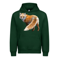 Forest Green Red Fox Urban Hoodie - LillyAllenDesigns