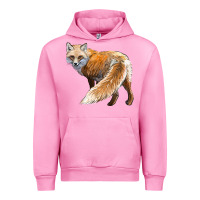 Fuchsia Pink Red Fox Urban Hoodie - LillyAllenDesigns