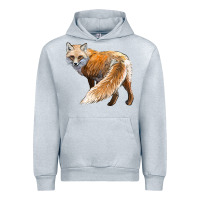Heather Grey Red Fox Urban Hoodie - LillyAllenDesigns
