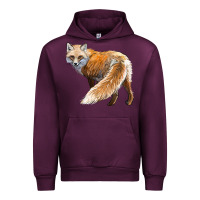 Mauve Wine Red Fox Urban Hoodie - LillyAllenDesigns