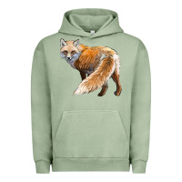 Pigment Oil Green Red Fox Urban Hoodie - LillyAllenDesigns