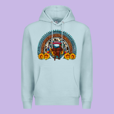 Saddle Sunflower Horseshoe Rainbow Premium Hoodie Designed By Artiststas
