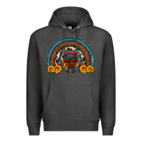 Charcoal Heather saddle sunflower horseshoe rainbow Premium Hoodie - Artiststas