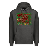 Charcoal Heather christmas background Premium Hoodie - RanaPortraitStore
