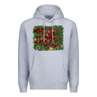 Heather Grey christmas background Premium Hoodie - RanaPortraitStore
