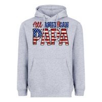 Heather Grey all American papa Heavyweight Hoodie - Zillion Design Studio