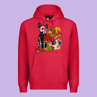 Mexican Dead Day With Skeleton Cat Premium Hoodie Designed By Adodesignshop