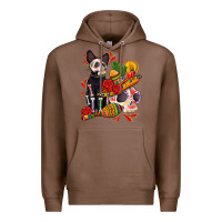 Chestnut mexican dead day with skeleton cat Premium Hoodie - AdoDesignShop