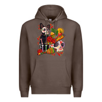 Coffee mexican dead day with skeleton cat Premium Hoodie - AdoDesignShop