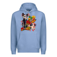 Colony Blue mexican dead day with skeleton cat Premium Hoodie - AdoDesignShop