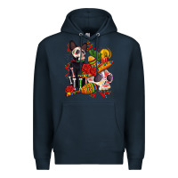 Navy mexican dead day with skeleton cat Premium Hoodie - AdoDesignShop