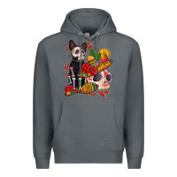 Rock mexican dead day with skeleton cat Premium Hoodie - AdoDesignShop