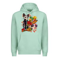 Seafoam mexican dead day with skeleton cat Premium Hoodie - AdoDesignShop