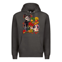 Smoke mexican dead day with skeleton cat Premium Hoodie - AdoDesignShop