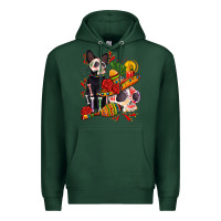 Sports Green mexican dead day with skeleton cat Premium Hoodie - AdoDesignShop