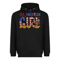 Black all american girl Heavyweight Hoodie - Zillion Design Studio