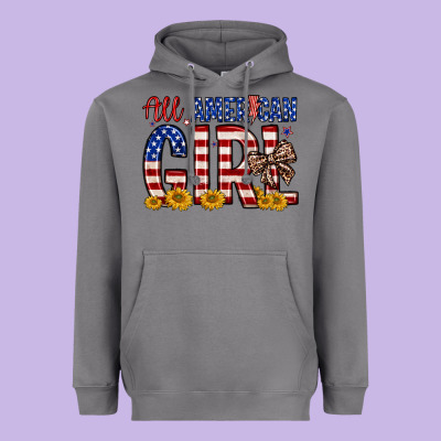 All American Girl Heavyweight Hoodie Designed By Zillion Design Studio
