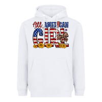 White all american girl Heavyweight Hoodie - Zillion Design Studio
