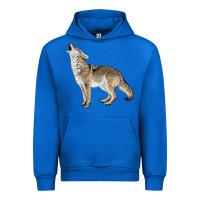 Cobalt Howling Coyote Urban Hoodie - LillyAllenDesigns