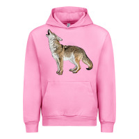 Fuchsia Pink Howling Coyote Urban Hoodie - LillyAllenDesigns