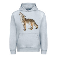 Heather Grey Howling Coyote Urban Hoodie - LillyAllenDesigns