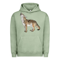 Pigment Oil Green Howling Coyote Urban Hoodie - LillyAllenDesigns
