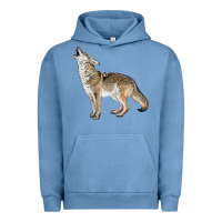 Pigment Pebble Blue Howling Coyote Urban Hoodie - LillyAllenDesigns