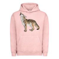 Pigment Salmon Howling Coyote Urban Hoodie - LillyAllenDesigns