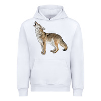 White Howling Coyote Urban Hoodie - LillyAllenDesigns