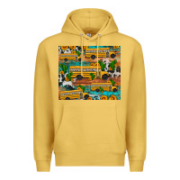 Antique Gold school bus cactus sunflower Premium Hoodie - Artiststas