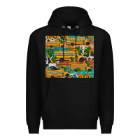 Black school bus cactus sunflower Premium Hoodie - Artiststas