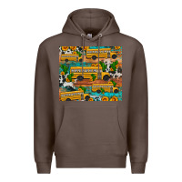 Coffee school bus cactus sunflower Premium Hoodie - Artiststas