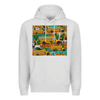 Dove Grey school bus cactus sunflower Premium Hoodie - Artiststas