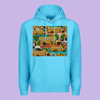 School Bus Cactus Sunflower Premium Hoodie Designed By Artiststas
