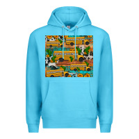 Ocean Blue school bus cactus sunflower Premium Hoodie - Artiststas