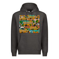 Smoke school bus cactus sunflower Premium Hoodie - Artiststas
