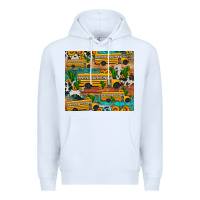 White school bus cactus sunflower Premium Hoodie - Artiststas