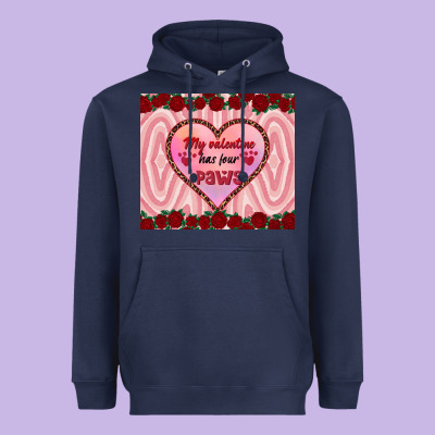 My Valentine Has Four Paws Heavyweight Hoodie Designed By Ranaportraitstore