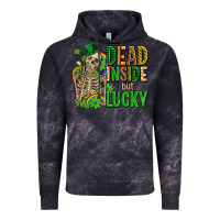 Cloud Black dead inside but lucky  with skeleton Vintage Hoodie - AdoDesignShop