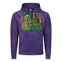 Cloud Purple dead inside but lucky  with skeleton Vintage Hoodie - AdoDesignShop