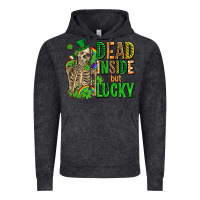 Vintage Black dead inside but lucky  with skeleton Vintage Hoodie - AdoDesignShop