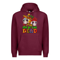 Burgundy mexican day of the dead Premium Hoodie - AdoDesignShop