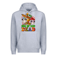 Heather Grey mexican day of the dead Premium Hoodie - AdoDesignShop
