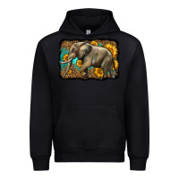 Black western sunflowers elephant Urban Hoodie - LillyAllenDesigns